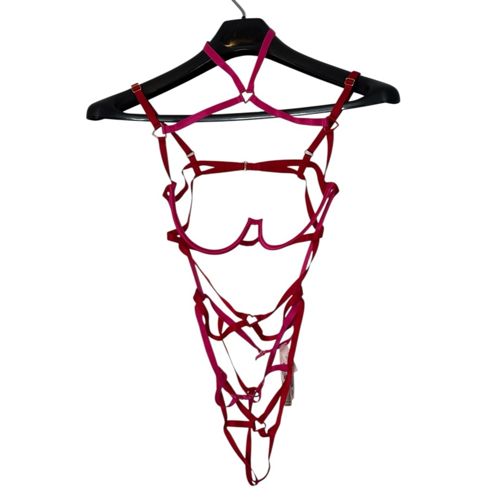Victoria's Secret Red and Pink Strappy Lingerie